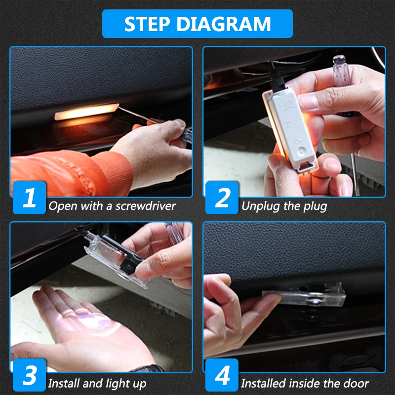 LED Car Door Welcome Light For BMW E70 F15 E92 E60 E61 E65 F01 F02 F10 F15 F30 F48 M5 G30 G38 X1 X2 X3 X4 X5 X6 M3 Accessories view 5