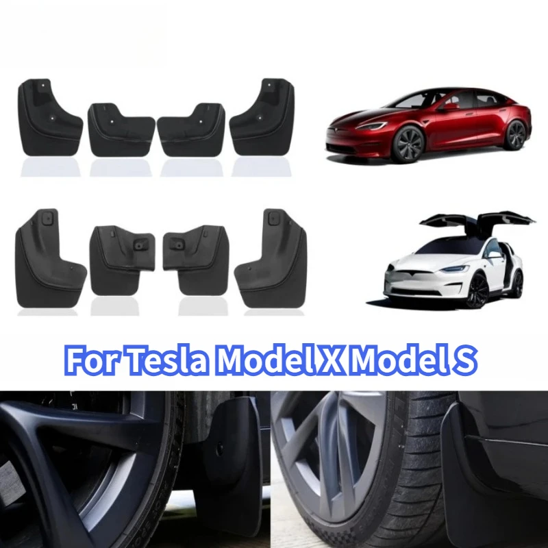 

Mud Flaps for Tesla Model X Model S 2022-2026 Upgrade Splash Guards Tire Protector No Drilling Required Mud Guards Accessories