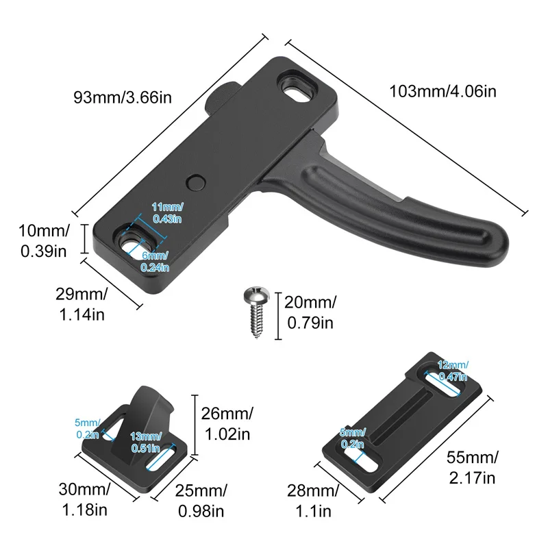 طقم مقبض يدوي بشاشة RV للترفيه من الألومنيوم لباب جانبي للسائق - مقطورة سفر متنقلة للتخييم