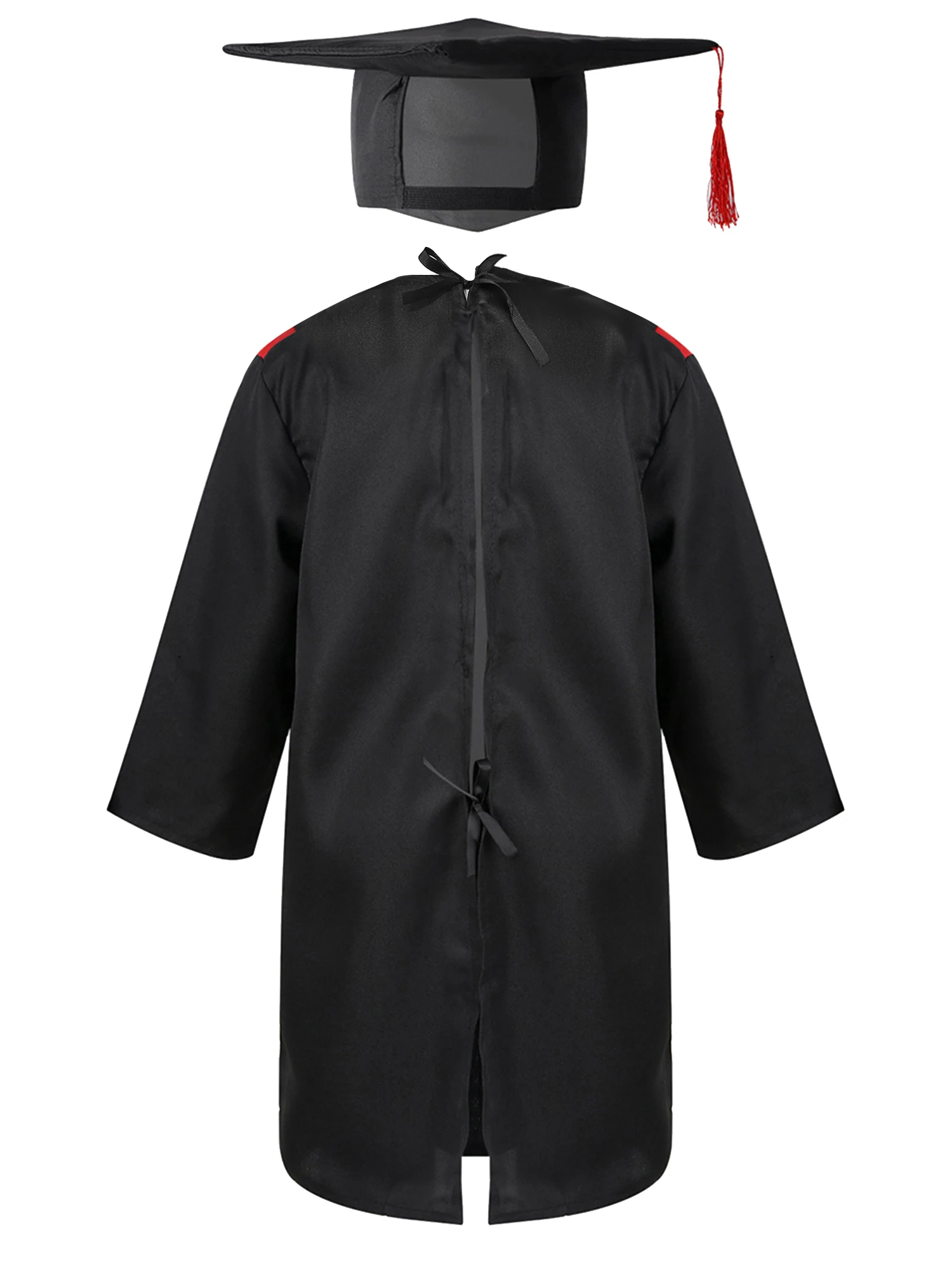 Children Preschool Primary School Graduation Gown with Tassel Cap Kids Boys Girls Students Bachelor Role Play Costume Dress up