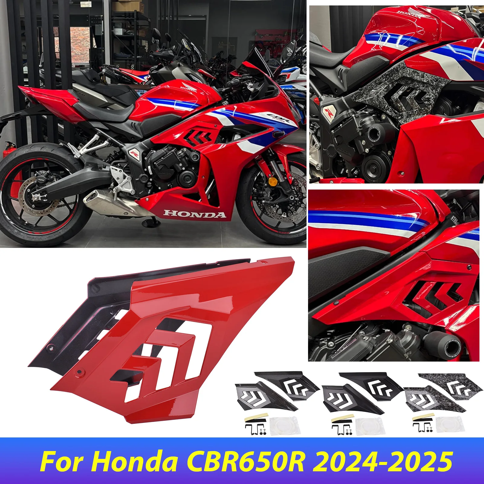 

Motorcycle Seat Side Fairing For Honda CBR 650R 2024 2025 CBR 650R Body Filling Injection Frame Spoilers Side Cowl Cover Panel