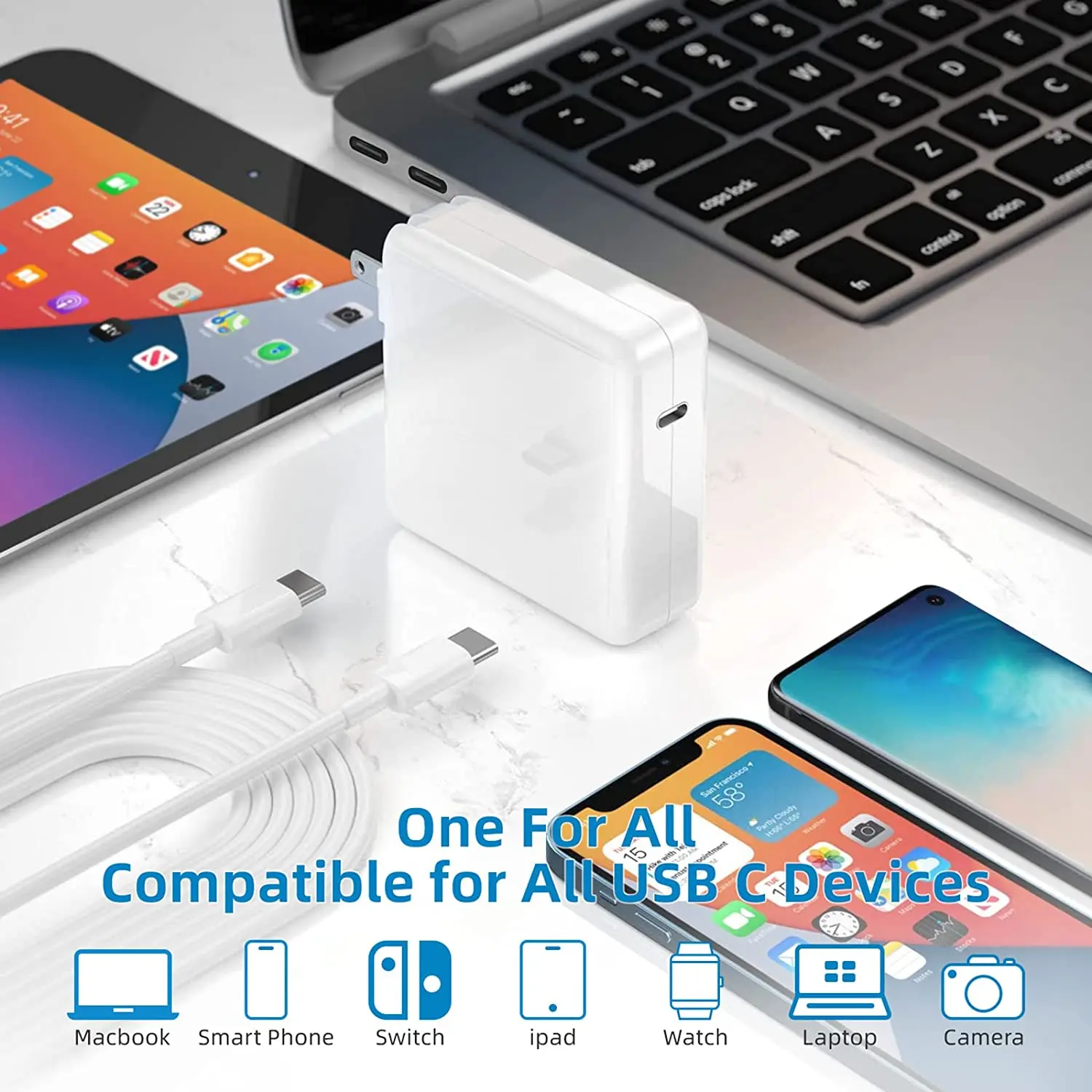 Mac Book Pro Charger - 118W USB C Charger Fast Charger Compatible with MacBook Pro/Air 13, 14, 15, 16 Inch, iPad Pro, USB-C