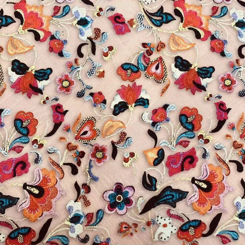 Printed Silk Crepe De Chine Fabric Mulberry Soft Lightweight Breathable Summer for Shirt Dress DIY Sewing Accessories