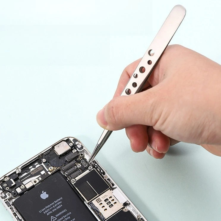 ST-15 ST-14 ST-10 Anti-Static Precision Stainless Curved Straight Tip Electronics Industrial Tweezer Phone Repair Hand Tool