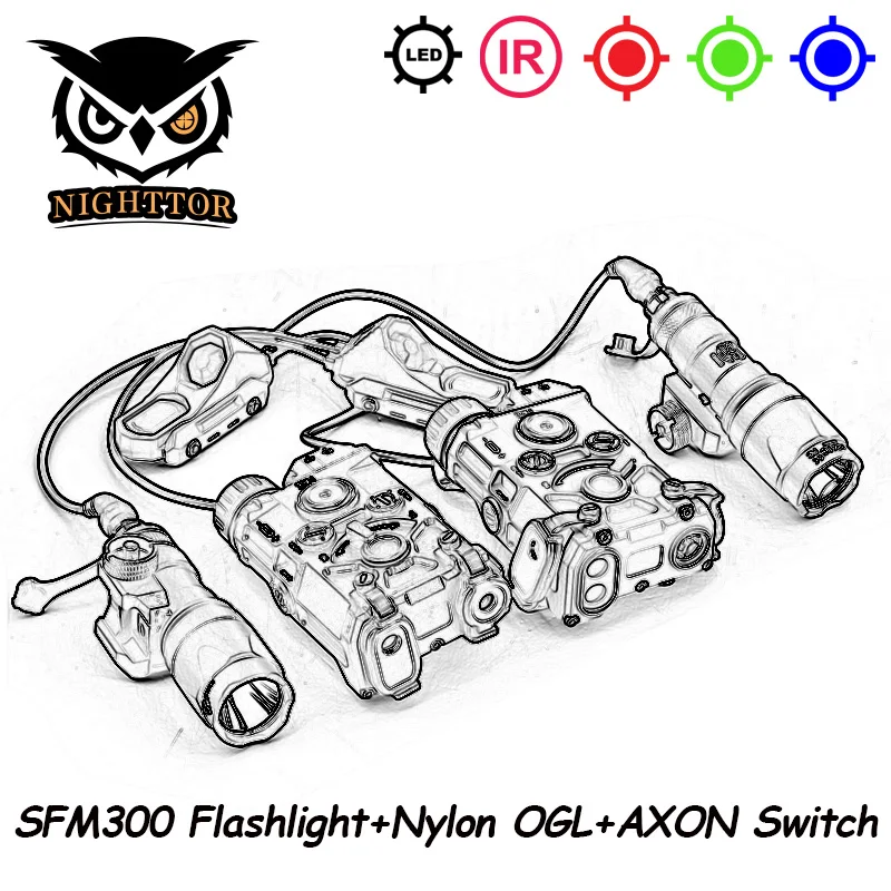 

OGL Nylon Version M300 SF Flashlight AR15 PEQ-15 DBAL-A2 LED Scout Light