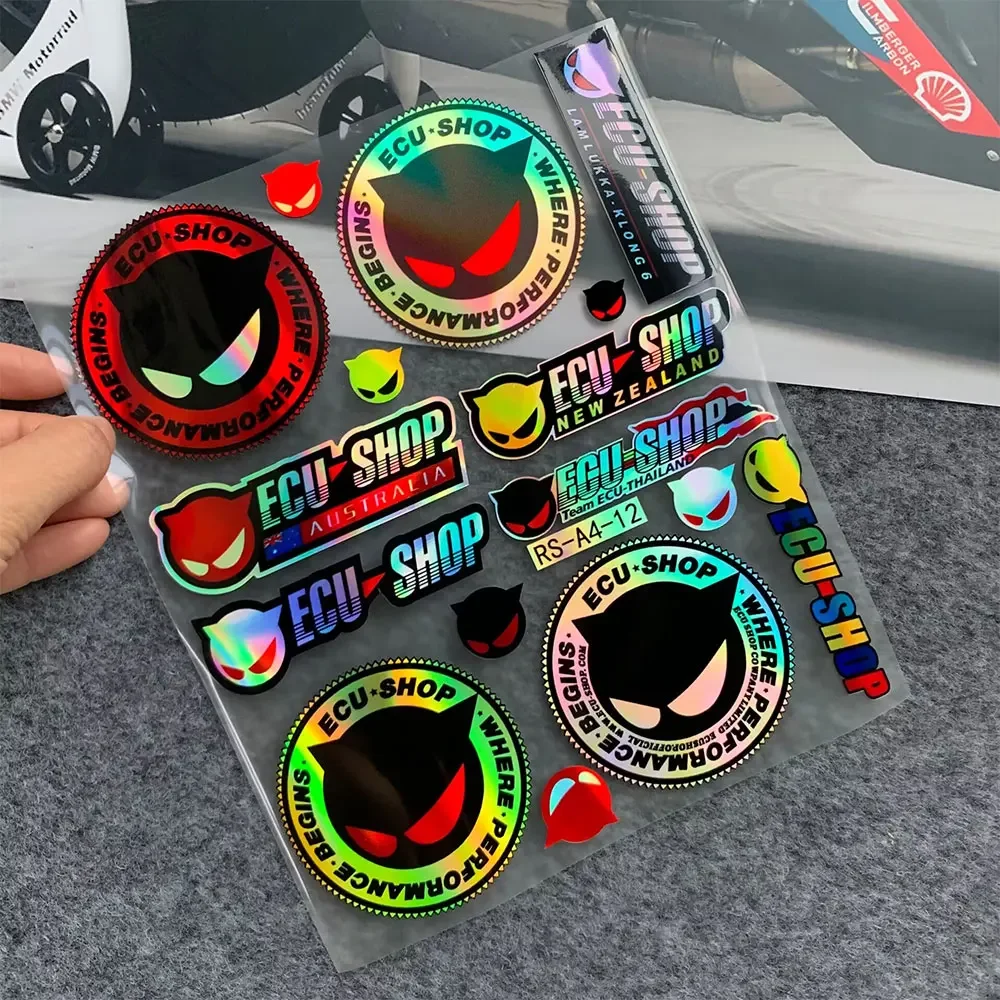 

Laser Rainbow Vinyl Motorcycle Stickers Moto Body Helmet Decals Accessories For Honda Yamaha Kawasaki Voge Aprilia BMW ECU Shop