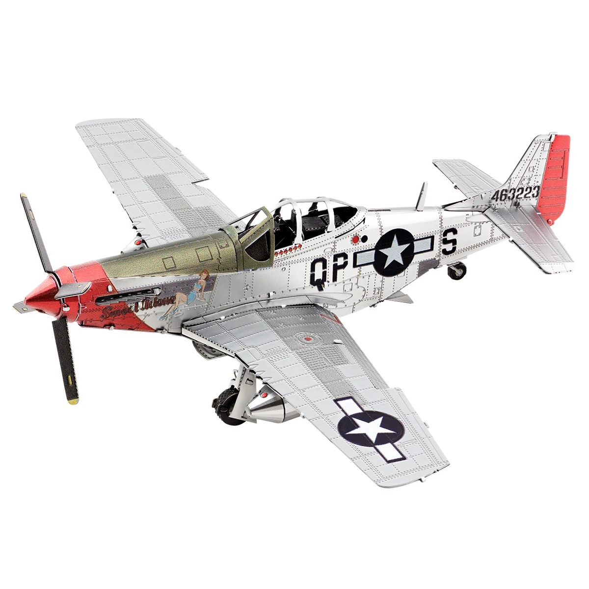 Tuskegee Airmen P-51D Mustang 3D Metal Puzzle Model Kits DIY Laser Cut Puzzles Jigsaw Toy For Children