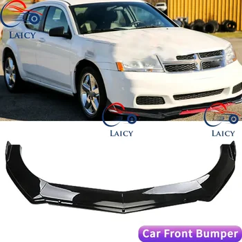 LAICY For D0dge Avenger Car Front Bumper Chin Lip Spoilers Body Kits Splitter Skirt Diffuser Protection Guard Covers Black