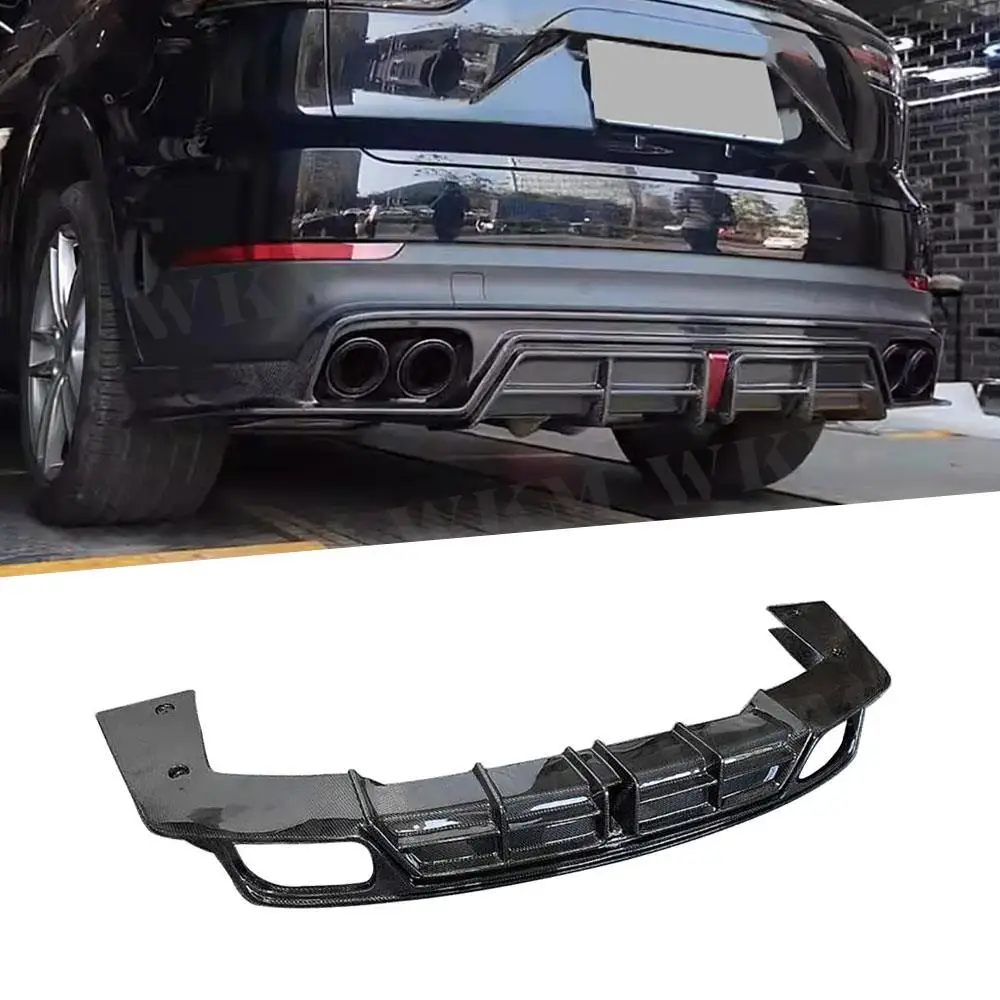 

For Porsche Cayenne 2022 Rear Bumper Lip Diffuser Spoiler With LED Light Carbon Fiber /FRP Car Modification Rear Diffuser