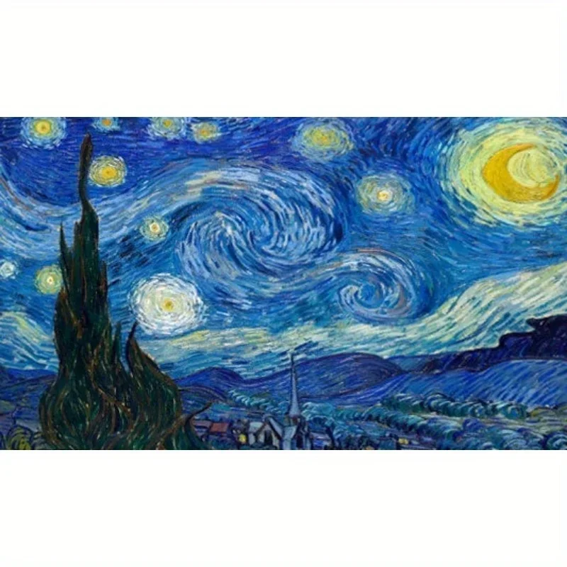 Adult 1000pcs Paper Puzzle Starry Night World Famous Art Van Gogh Painting Home Decoration Christmas Decompression Leisure Toys