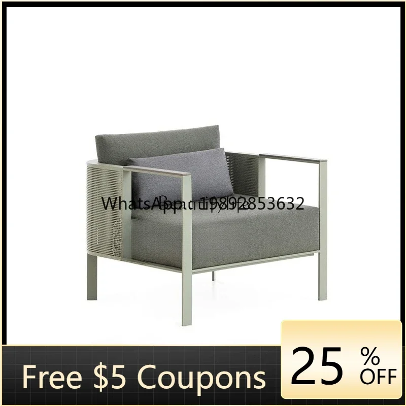FF Nordic outdoor sofa courtyard garden stainless steel table and chairs light luxury corner open-air sofa chair bed combination