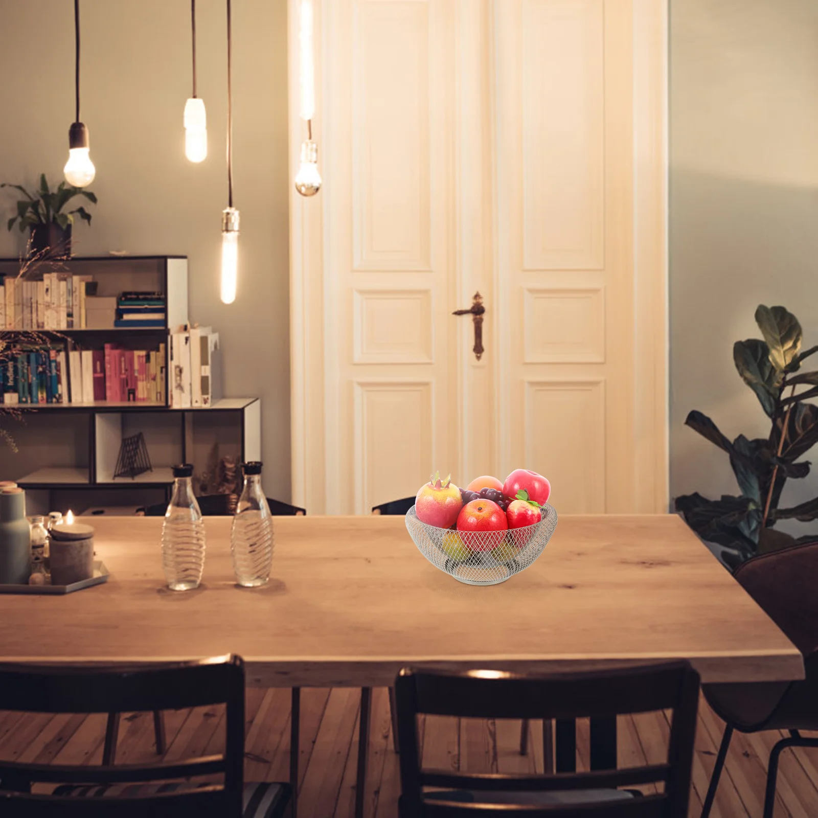 

1 pc Fruit Storage Basket Wrought Iron Thick Material Large Capacity Drain Design For Vegetables Fruits Snacks Dried Food