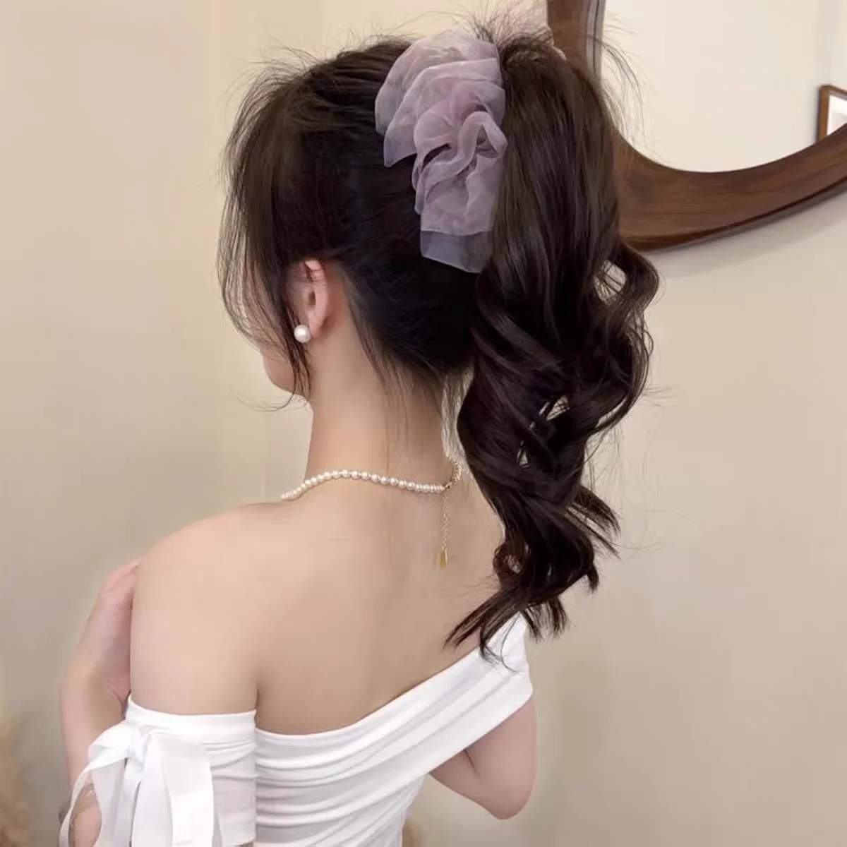 فقاعة الأزهار القرش كليب الأورجانزا الأزياء دبوس الشعر الإناث مزاجه أنيقة تنوعا إكسسوارات الشعر