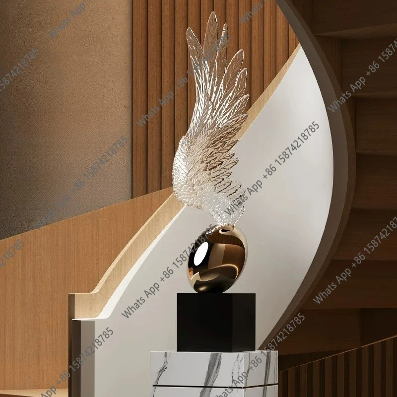 Transparent wings Art abstract ornament Sales department Hotel floor-to-ceiling sculpture Office Front desk entrance Creative de
