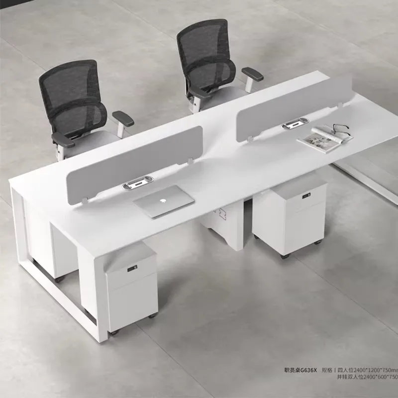 Office Desk And Chair Combination Simple Modern Staff Office Furniture Double Staff Computer Desk Screen Card Seat