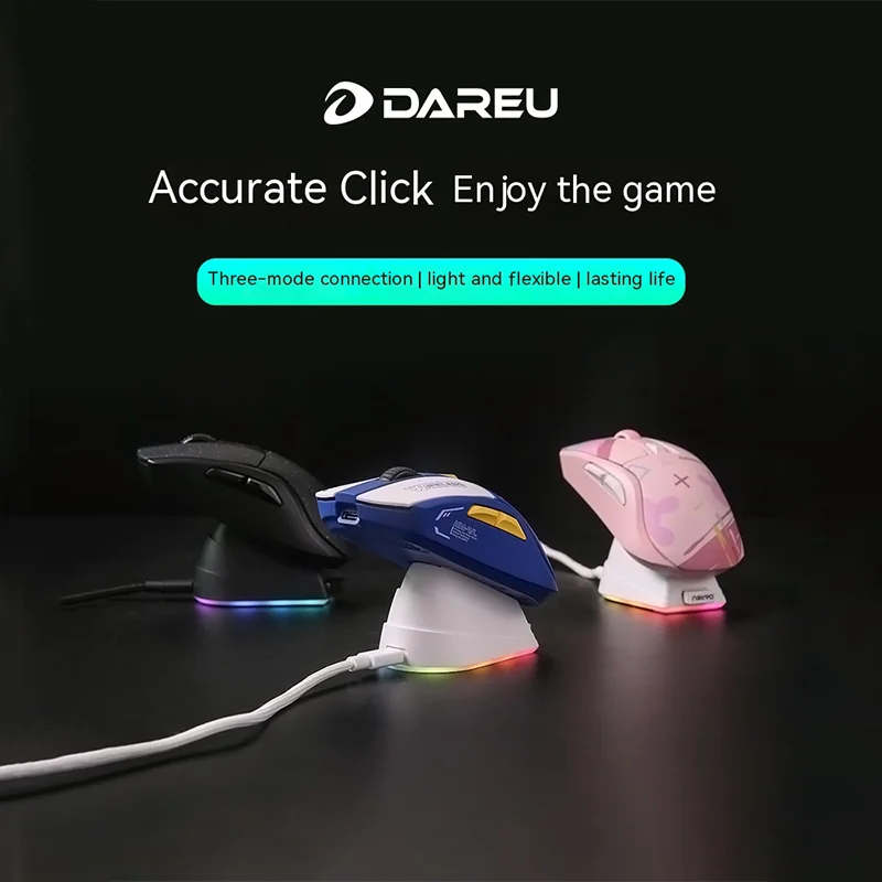 

Dareu A950 Tri-mode Bluetooth Wireless 2.4g Mouse Air Mouse Rgb Charging Base For Pc Gamer Kit Mice Office Laptop Accessories