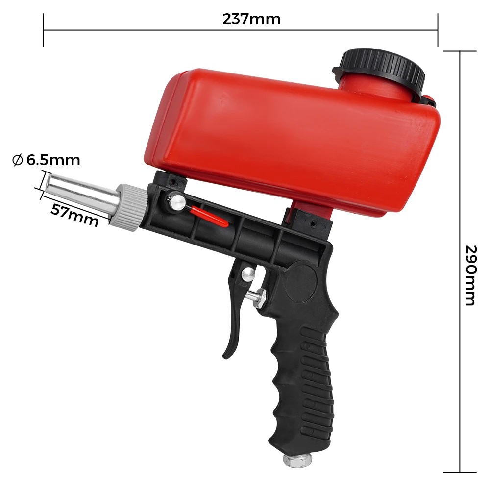 Adjustable Sandblasting Gun 90 Psi Portable Sand Blaster Paint Spray Machine Gravity Pneumatic Small Handheld Blasting Gun Set