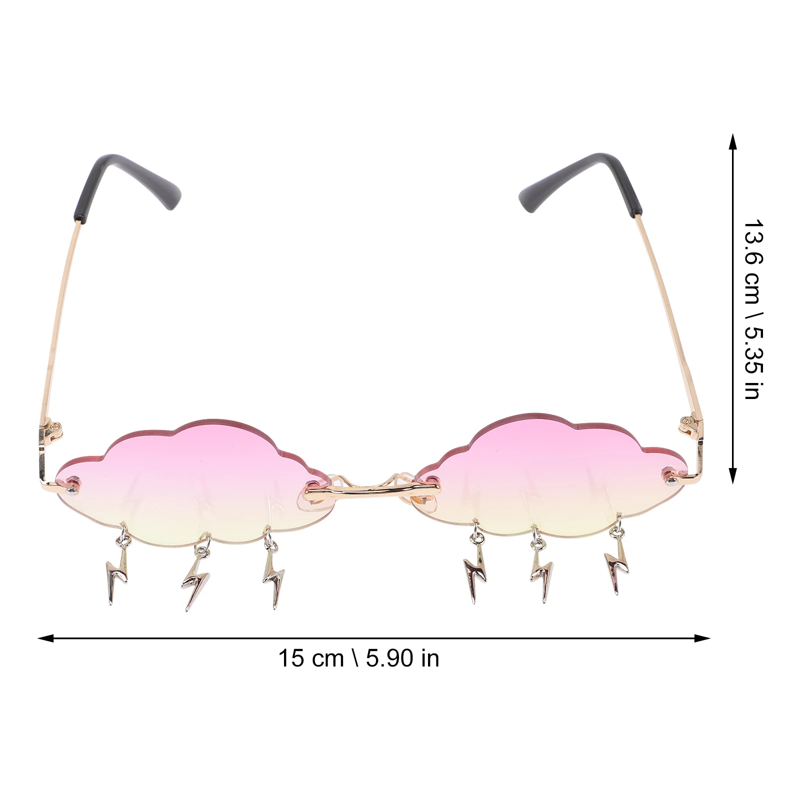 

Irregular Sunglasses Cloud Shaped Eyewear Rimless Fashion Accessories for Men Women Party Vacation Festival Street Photohoot