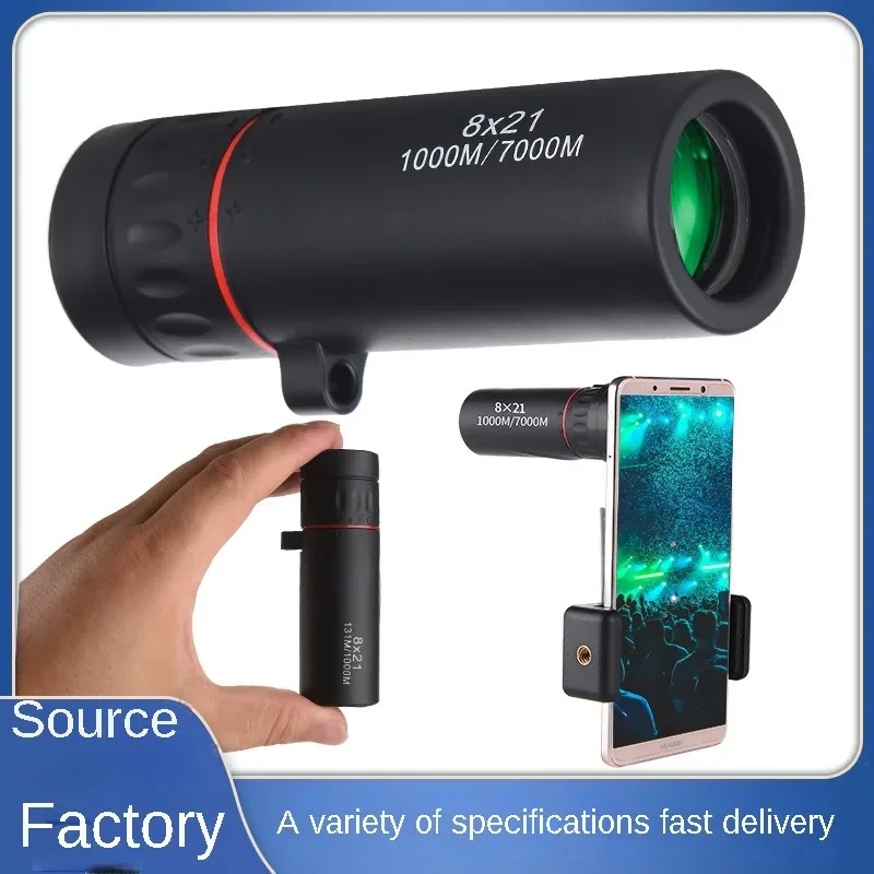 Small Monocular Telescope 60x21 Telescope, Portable Mini Pocket Telescope 8x21 Red Circle Dragon Tendon