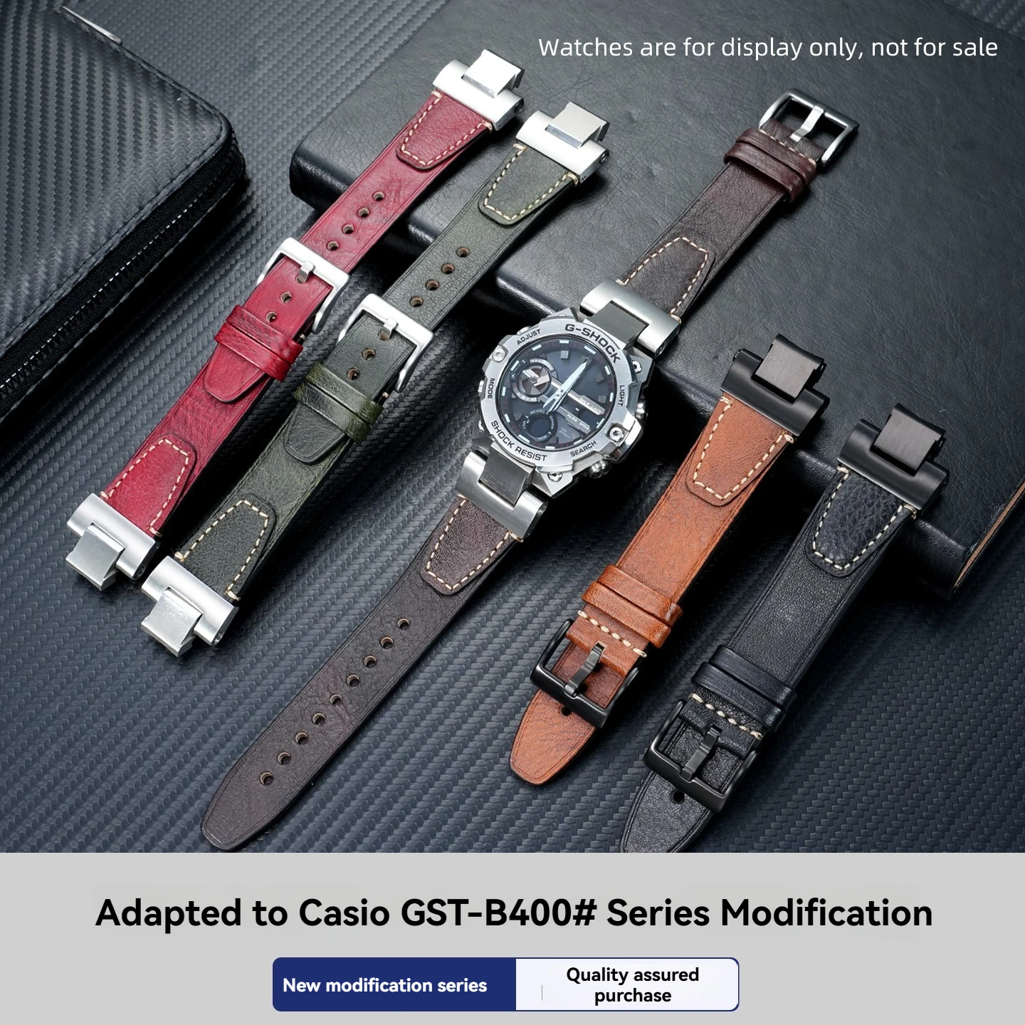 DIY Replacement Vintage Leather Strap for Casio G-Shock GST-B400 'Iron Heart',Retro Cowhide Conversion Band
