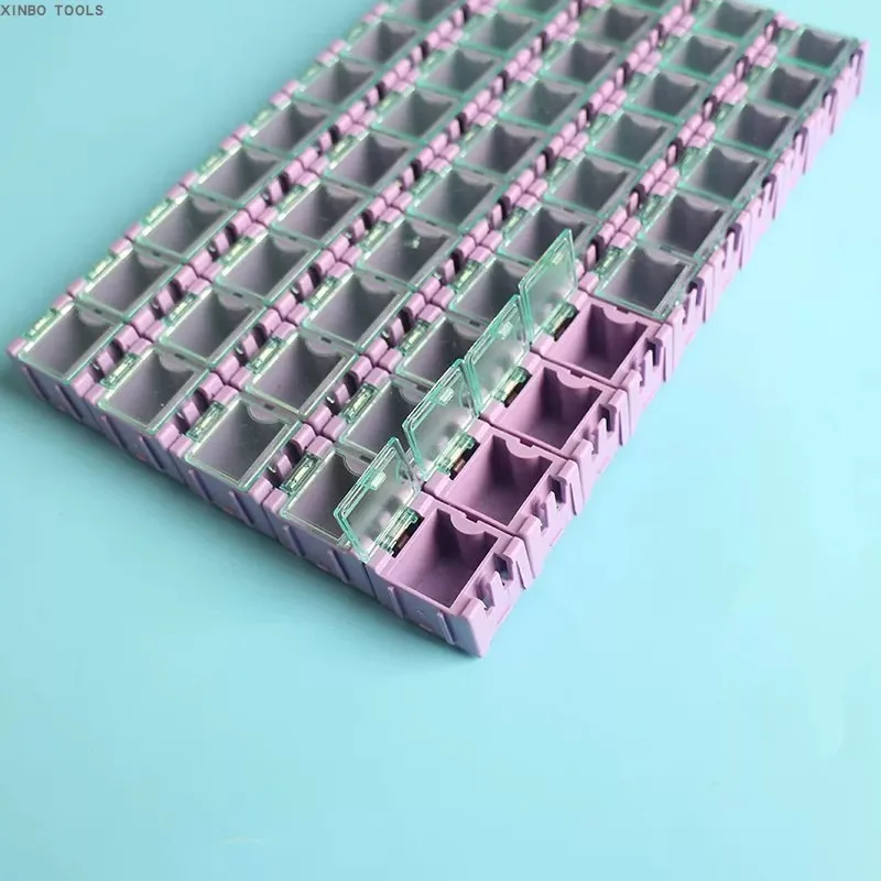Interlocking SMT Component Storage Box Kit SMD Chip Resistor Organizer Electronic Parts Case