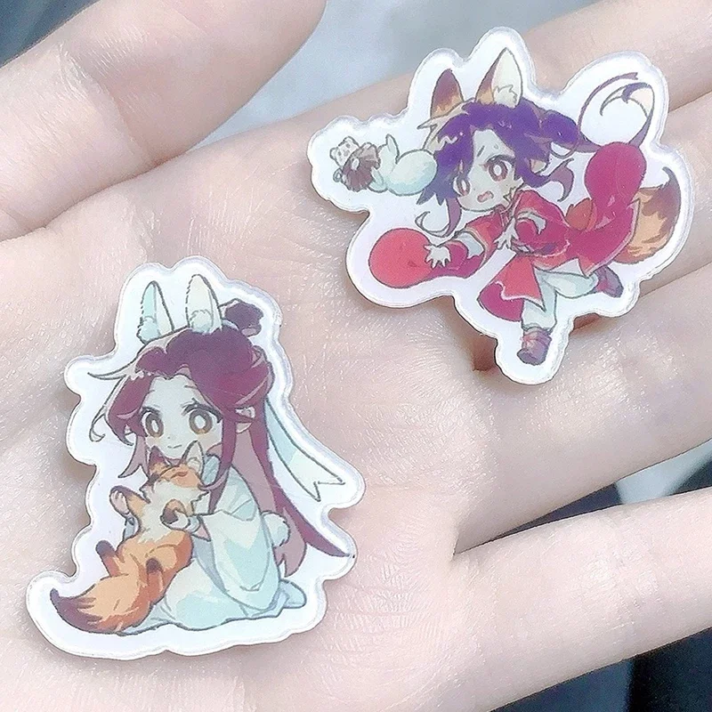 2Pcs/Set Anime Tian Guan Ci Fu Xie Lian Hua Cheng Heaven Official\'s Blessing badge Acrylic Brooch Pin Cosplay Accessories Gfit
