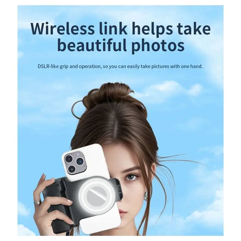 AU61-Selfie Handle For Smartphone With Fill Light Anti-Shake Phone Grip Photo Bracket For Mobile Phone Photography