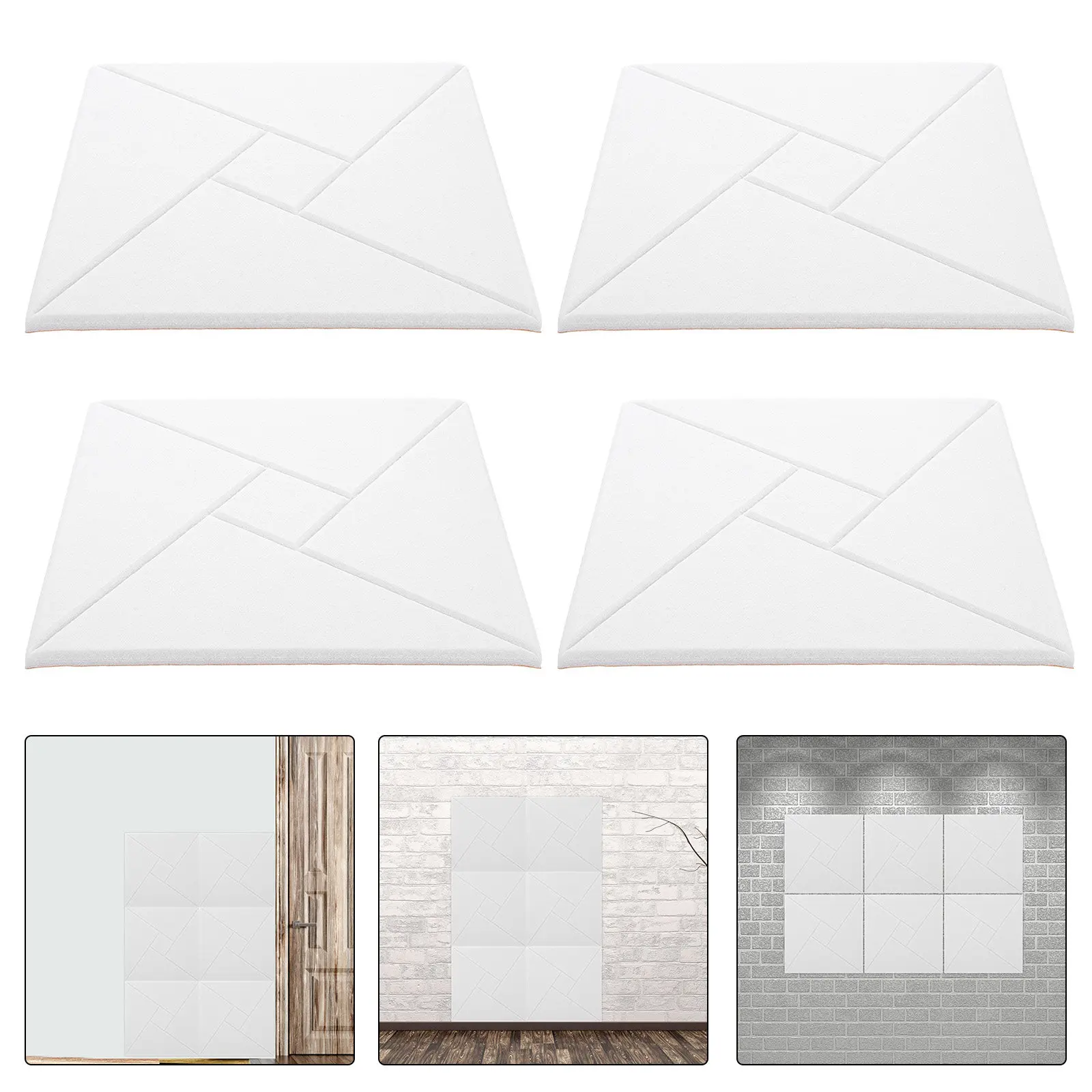 

6 шт. акустических звукопоглощающих панелей высокой плотности, самоклеящиеся, для звукоизоляции стен, шумоподавление для студии