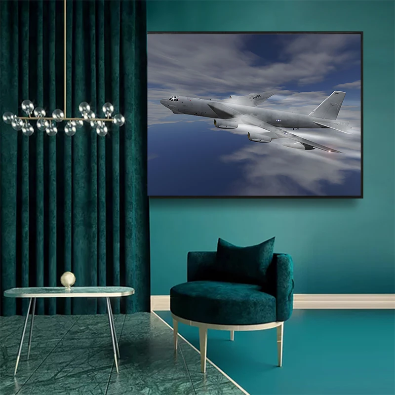 Famous Aircraft Fighter Posters Military Fan Sky Airplane Canvas Painting Wall Art Pictures For Living Room Bedroom Home Decor