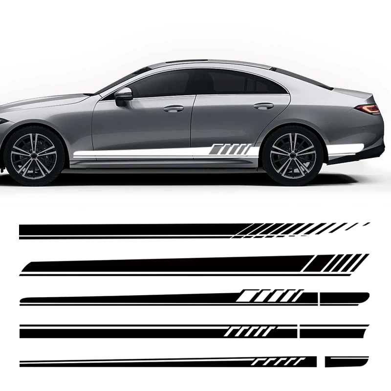 2 Pcs Car Decal Edition Side Stripes Skirt Racing Sticker For Mercedes Benz E Class E63 W213 AMG E53 S E43 S213 A238 C238 2022