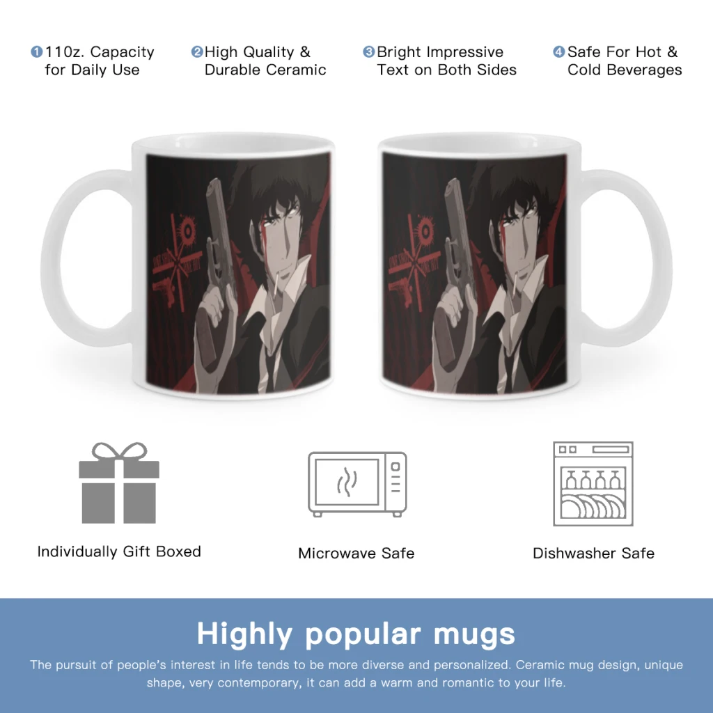 Hot Anime Cowboy Bebop Free shipping Coffee Cups Ceramic cups creative cups and cute mugs Personalized Gift Cup For Tea