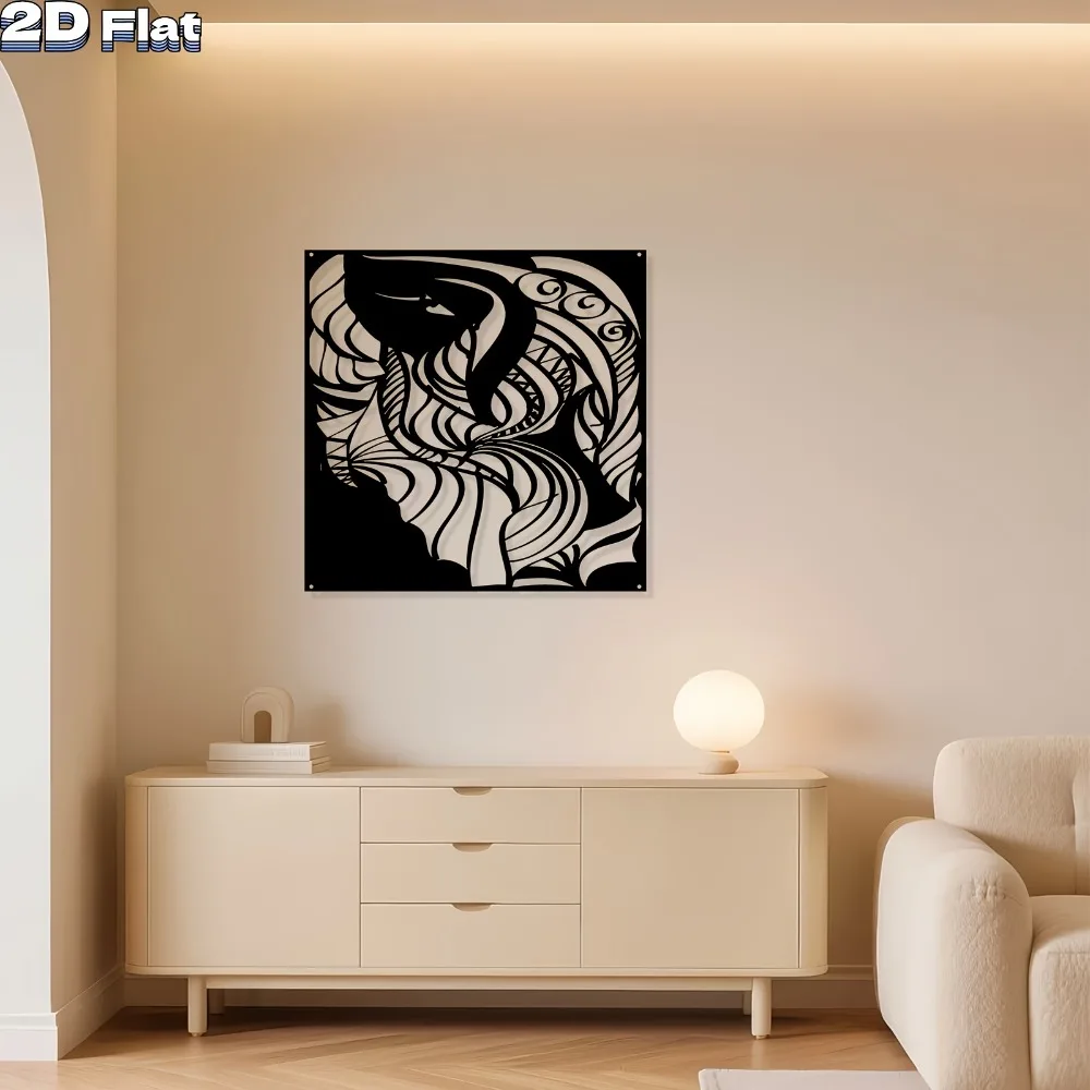 CIFbuy Modern Abstract Swirl Metal Wall Art Powder Coated Iron Mural for Living Room Garden Fence Home Indoor Hanging Ornament