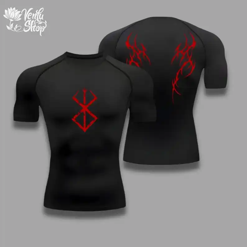 Guts Compression Shirt Berserk Anime Guts Gymwear Gymclothing Animeshirt Compressor Muscle Gym Aesthetics Animewear Shape Wear image 4