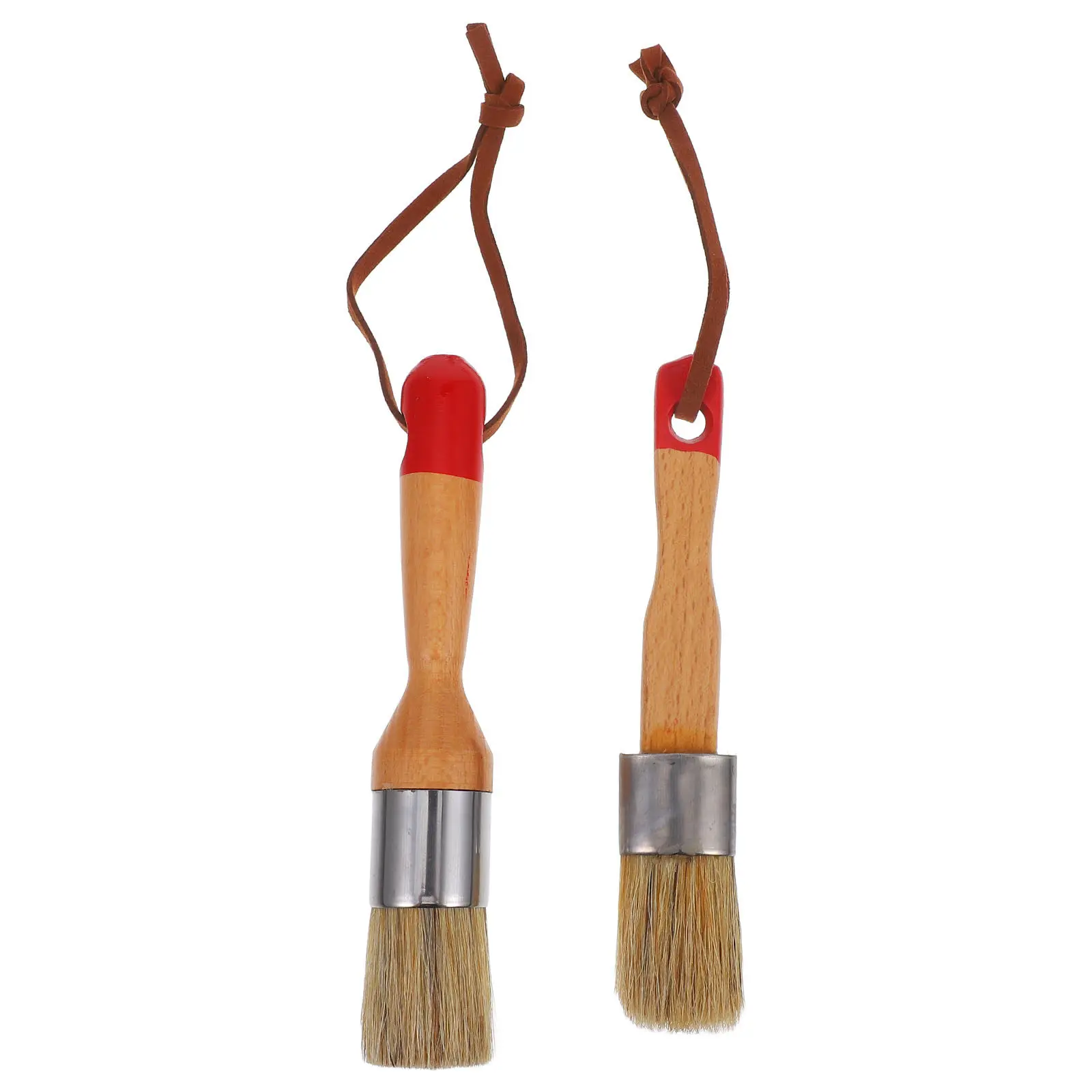 

2pcs Round Painting Brushes Birch Wood Handles Pure Bristle Heads For Watercolor Oil Acrylic Diy Art Projects Outdoor Painting