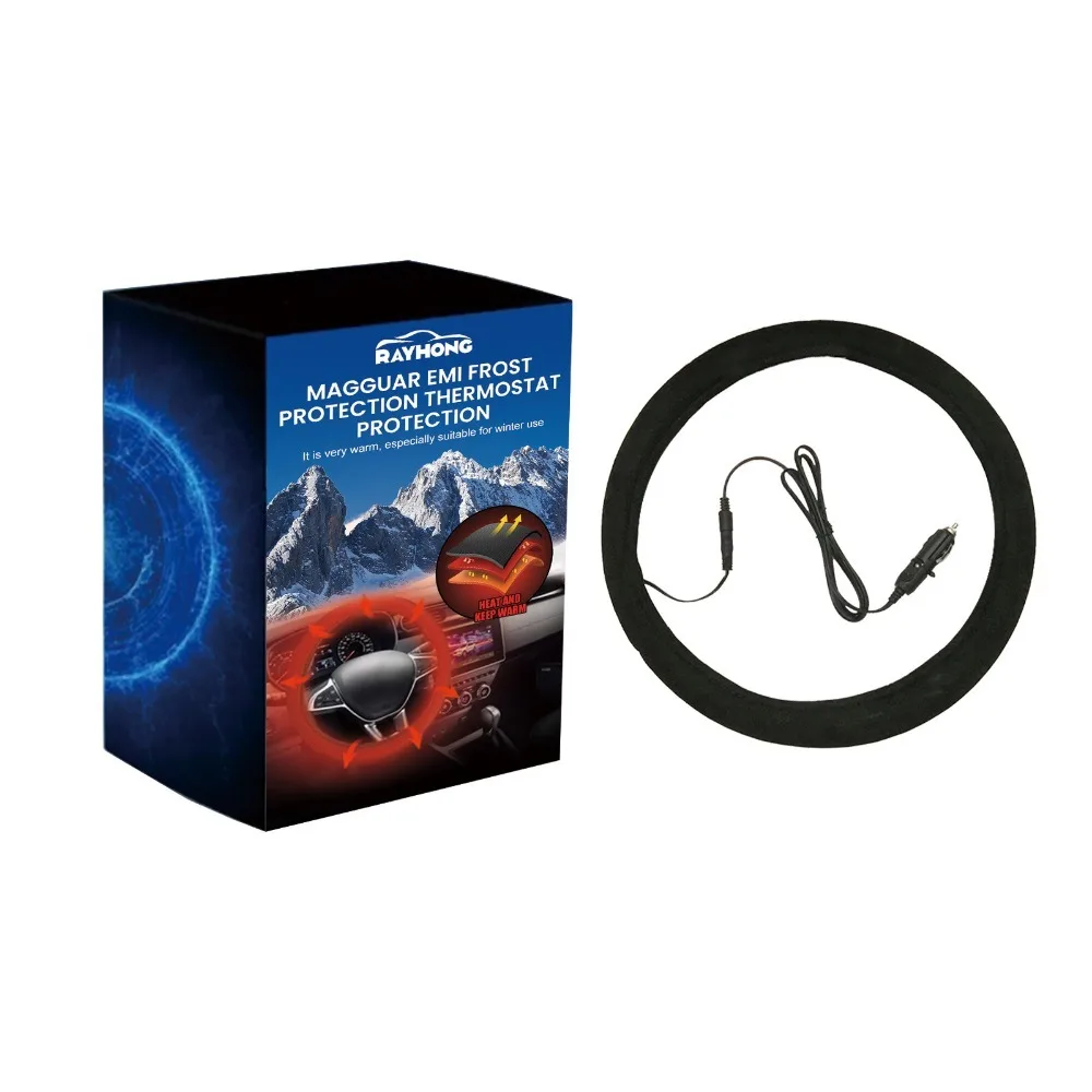 

Comfortable 12V Heated Steering Wheel Cover Anti-slip Warm Car Heating Hand Warmer Winter Steering Wheel Heater Car Accessories