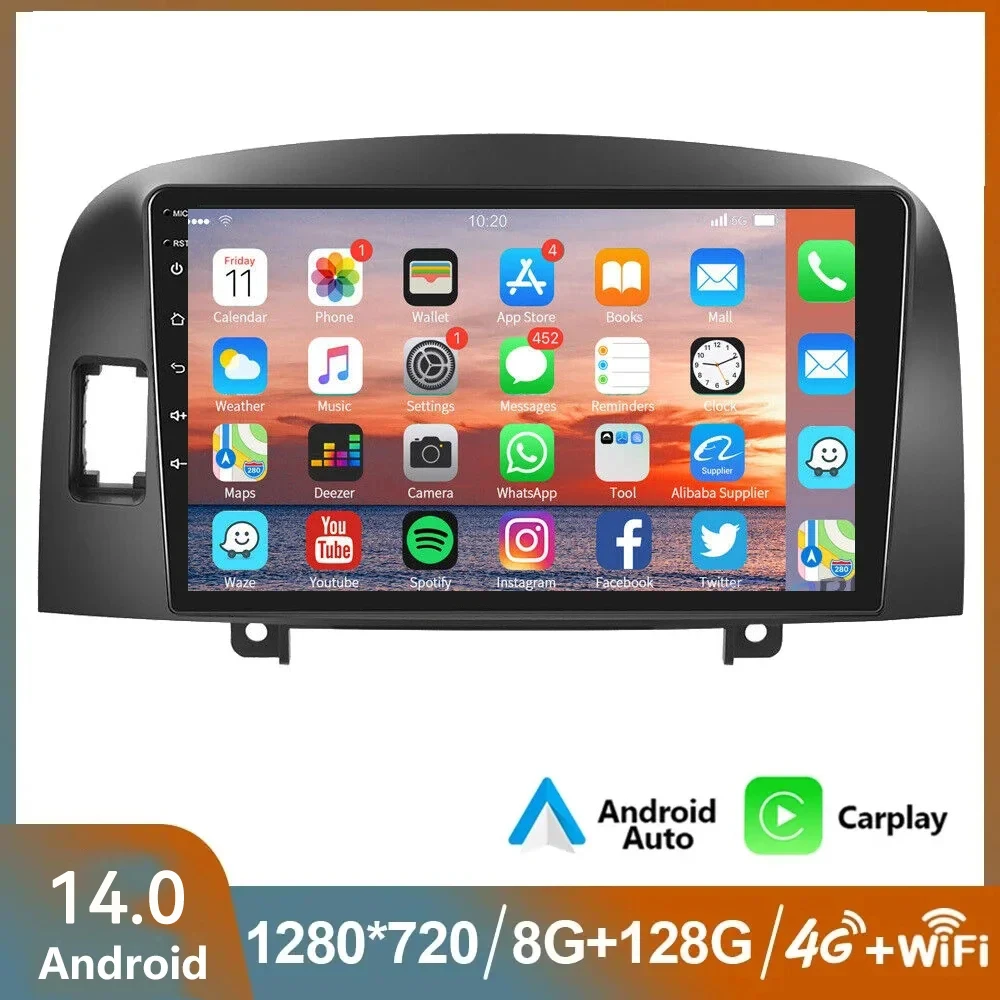 

Android 14.0 For Hyundai SONATA NF 2004-2007 2008 Car Radio DVD Multimedia Player GPS Navigation Stereo Head Unit CPU No 2din