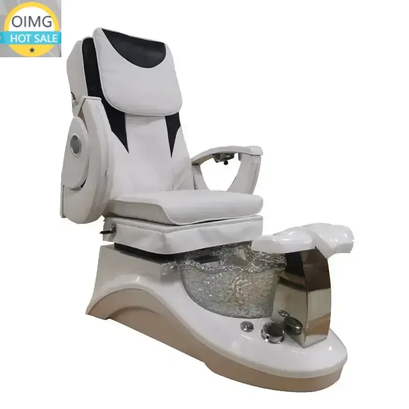 White Add Black Smart Pedicure Foot Spa Massage Chair Reclining Leather Sofa Beauty Shop Massage Chair