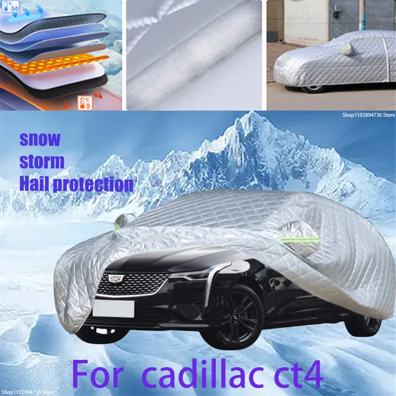 

For cadillac ct4 Outdoor Cotton Thickened Awning For Car Anti Hail Protection Snow Covers Sunshade Waterproof Dustproof