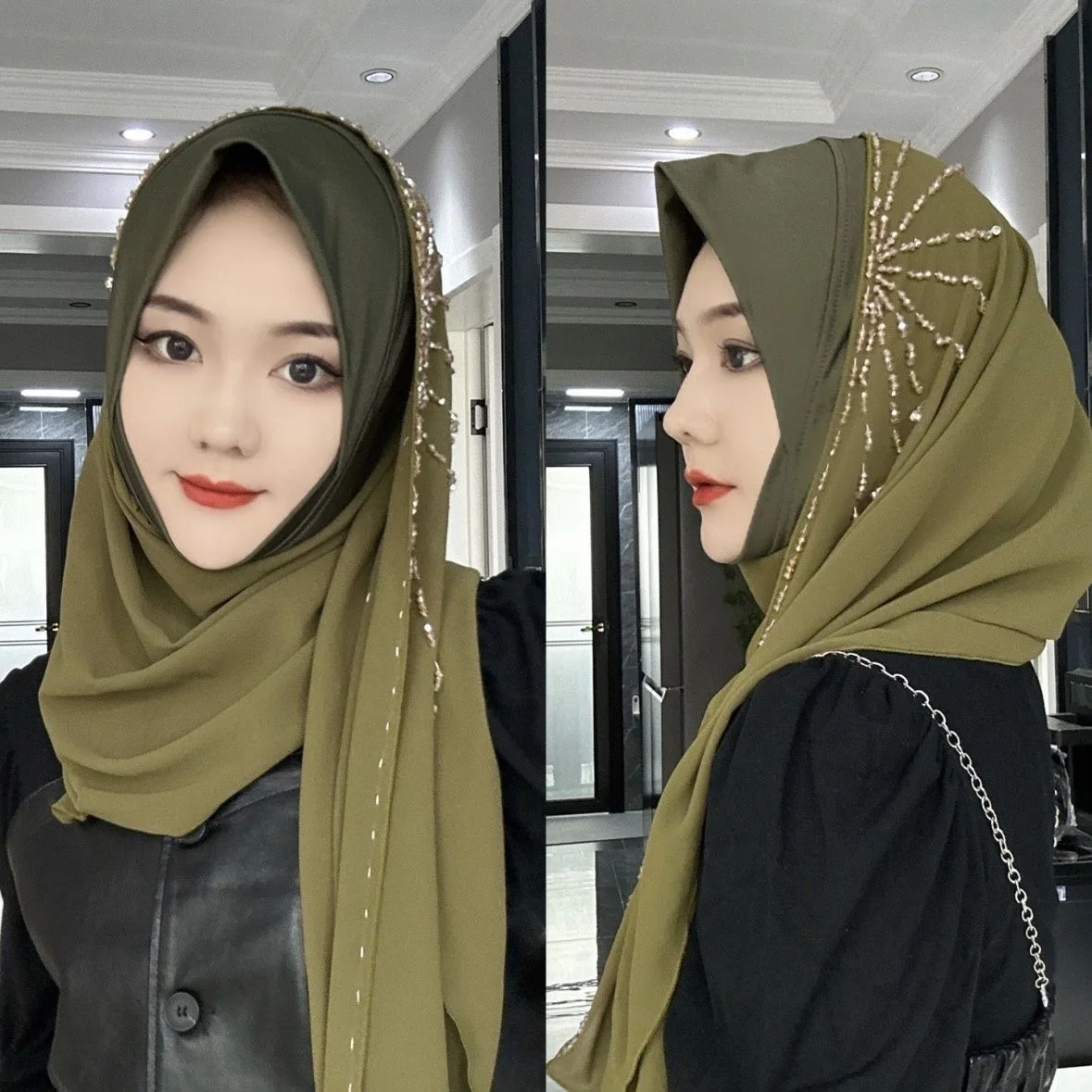 New Year Gift Glitter Wrap Hijab Femme Musulman Shayla