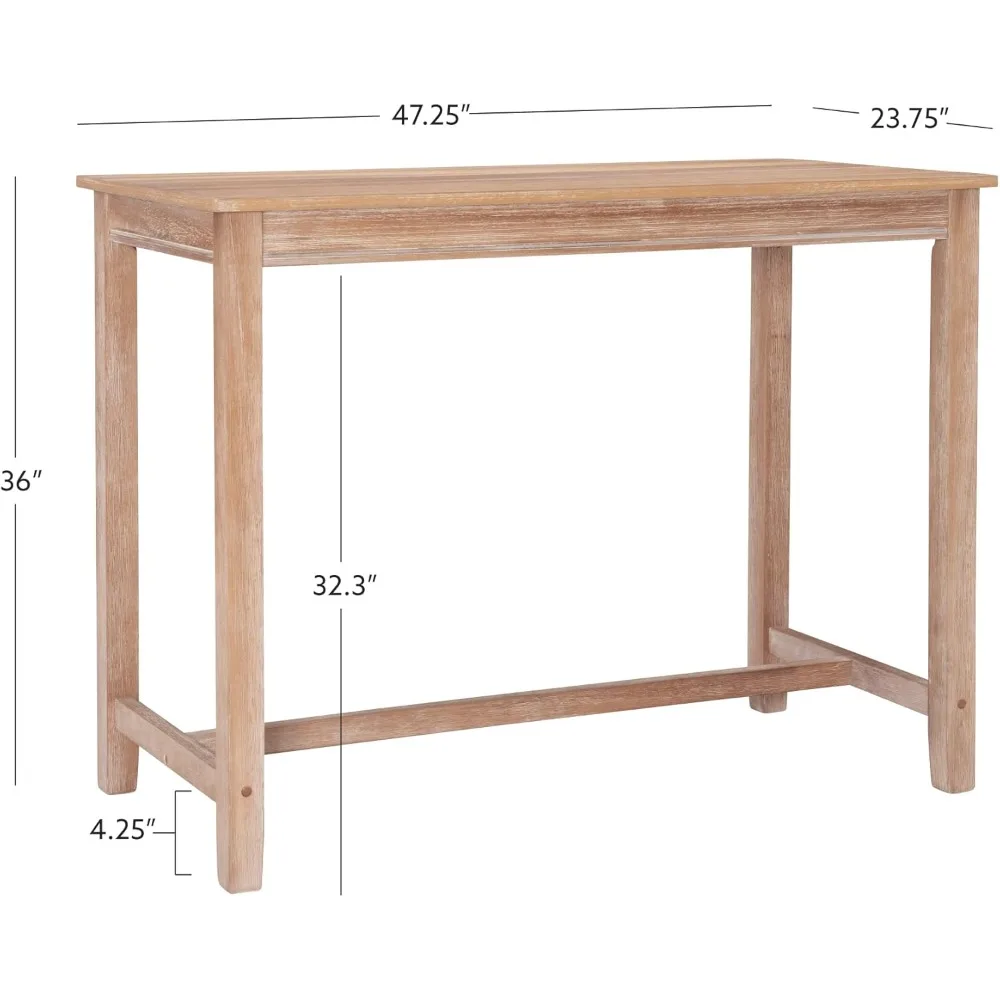 Distresed 36 inch Height Pub Claridge Table, Distressed Brown Counter