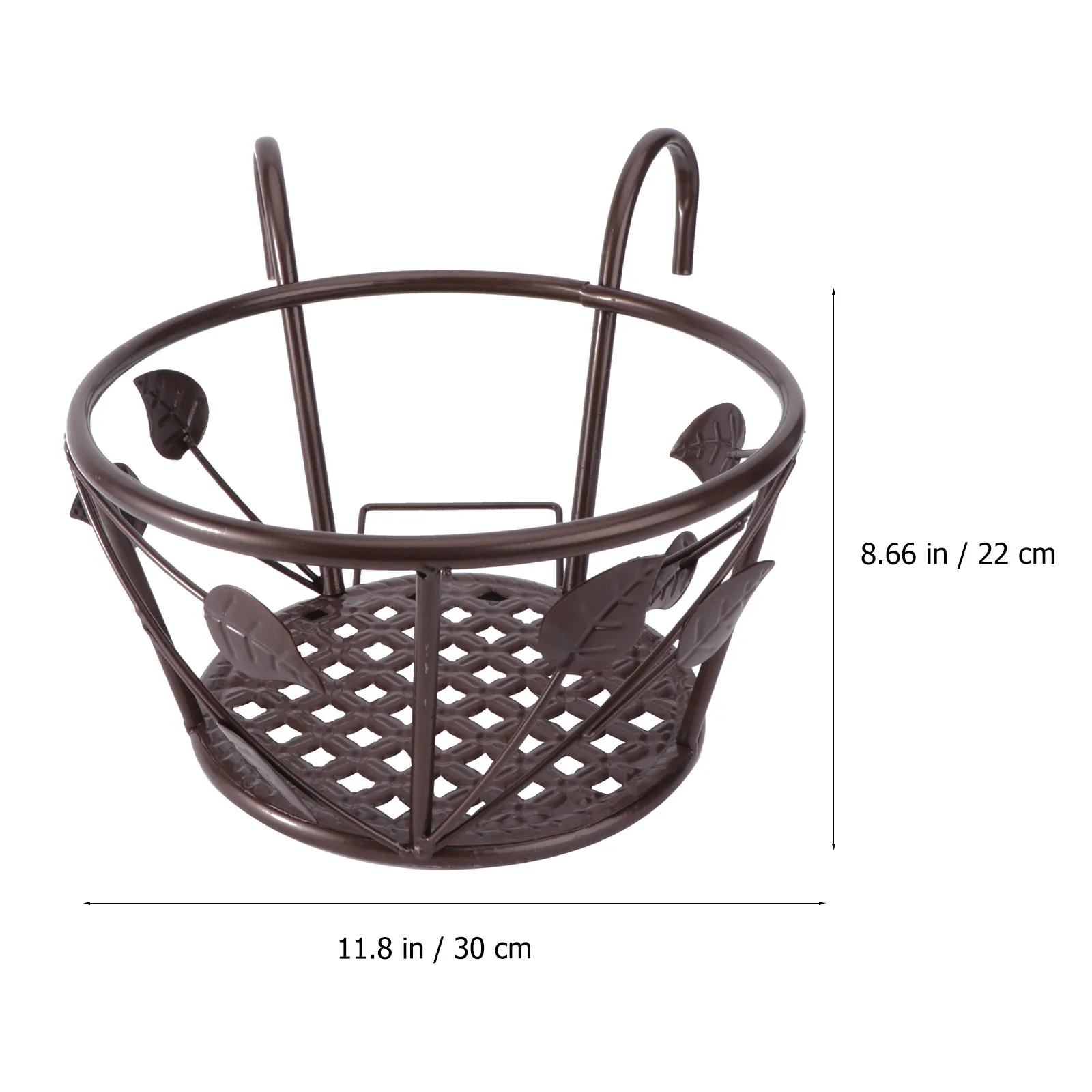 1Pcs Stylish Wrought Iron Hanging Flowerpot Basket with Dual Hooks for Outdoor Indoor Use Flower Pot Holder Hanging Balcony