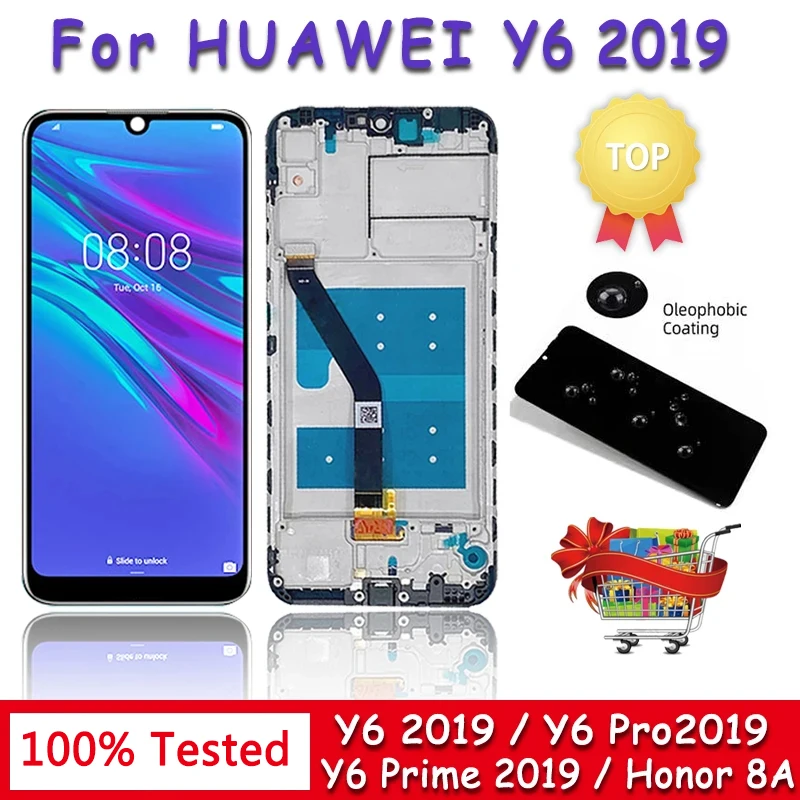 6.09\'\' Test For Huawei Y6 2019 MRD-LX1F LX1 LCD Display Touch Screen Digitizer Replacement For Huawei Y6 Pro 2019 MRD-LX2