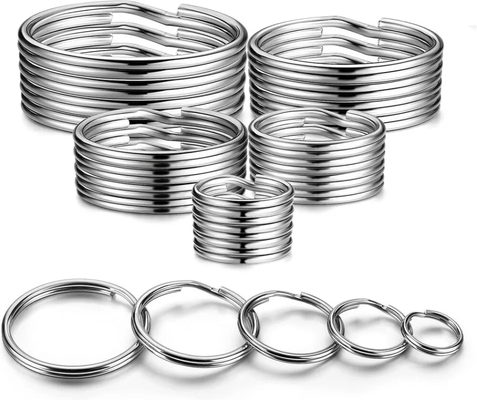 10pcs Silver Metal Split Rings Keyring Jump Hoop Loop Key Ring For Arts Crafts Supplies