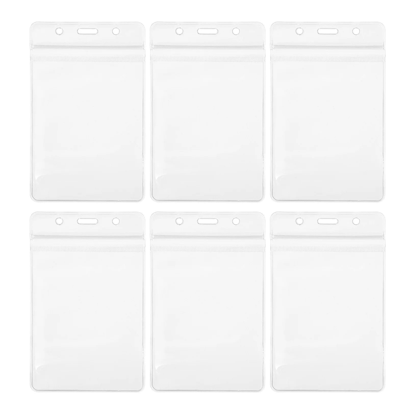 

PVC ID Badge Holder Clear Sleeves Waterproof Dustproof Cover Work Name Tag Covers Sealing Strip Travel School Office Use