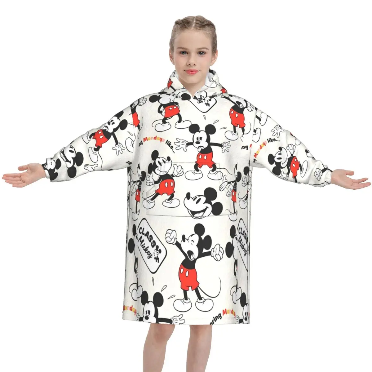 

Пижамы с Микки Маусом для девочек и мальчиков, носимое одеяло, зимние подарки для детей, ультрамягкие плюшевые теплые толстовки, одеяла