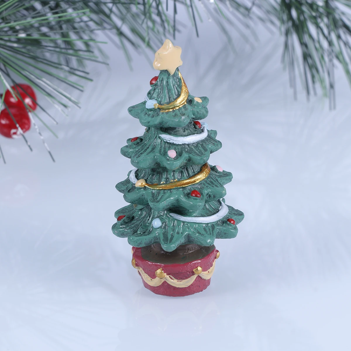 

Mini Christmas Tree Resin Ornament Compact Portable Christmas Resin Ornament Mini Desk Craft Decoration Tabletop Craft Adornment