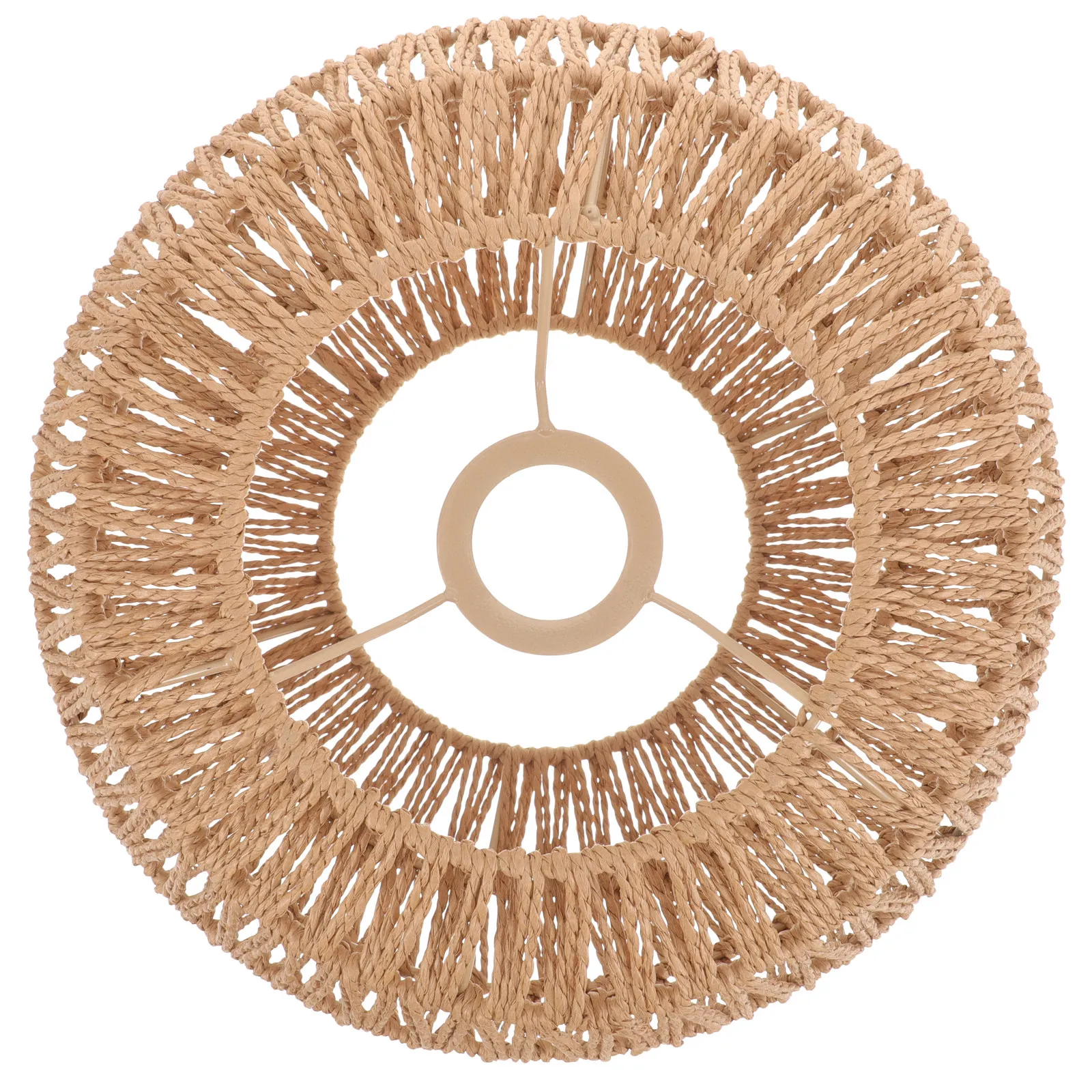Woven Paper Rope and Metal Vintage Lamp Shade for Chandelier Ceiling Light Decoration Warm Atmosphere Home Bedroom Dining Room