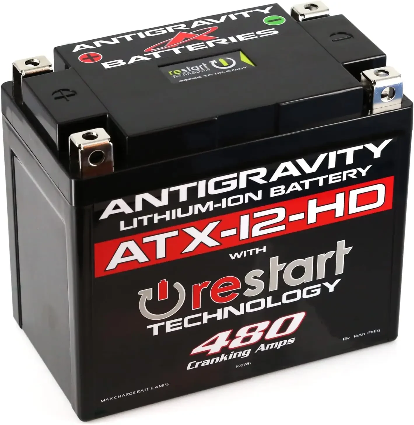 Antigravity ATX12-HD. Heavy Duty Lithium Motorcycle and Powersport Battery with Built in Jump Starting, 8Ah, ATV, Quad