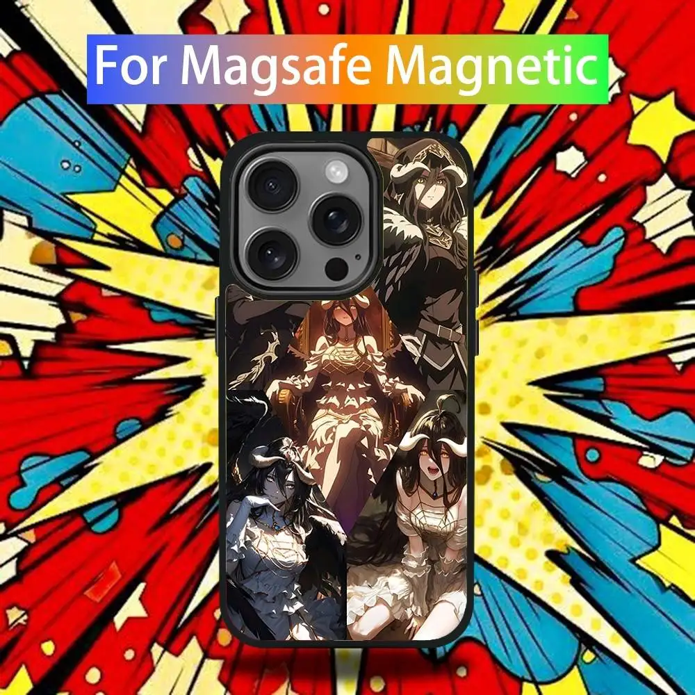 Capa de telefone overlord para iPhone 16,15,14,13,12,11,Pro,Max,Plus,Mini,SE4,E Carregamento sem fio magnético Magsafe