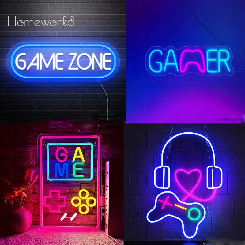 Gamepad LED Neon light Sign suitable for Gamer Room Game hall Playstation bedroom Youth Room wall Decoration Cool Gifts